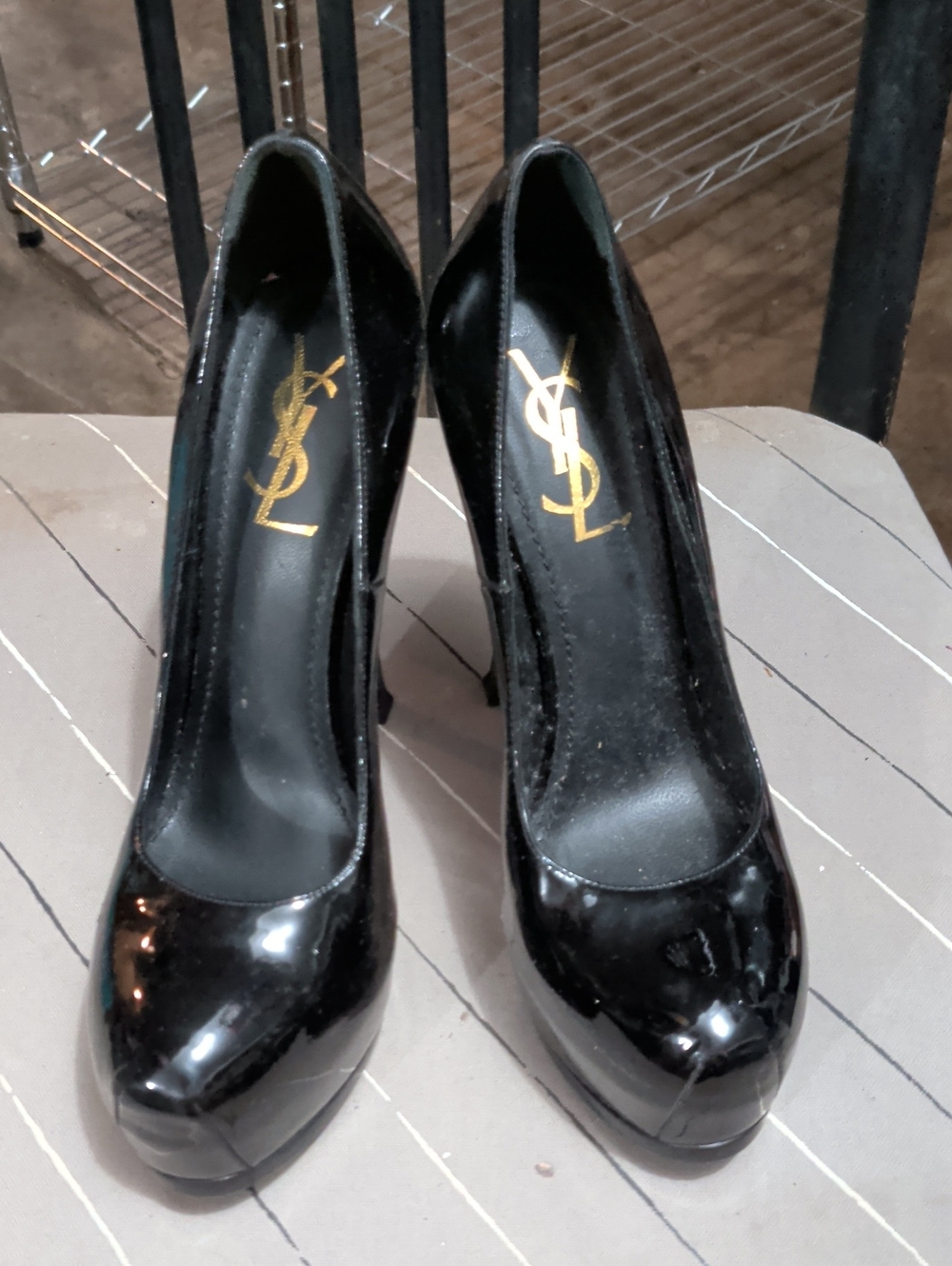 Nwob YSL Black Patent Platform Stiletto Pumps - Picture 2 of 9